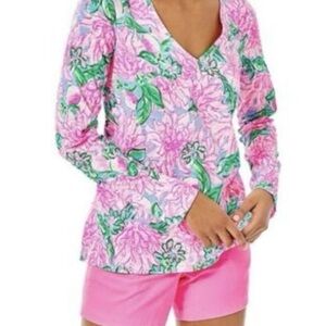 Lilly Pulitzer Vibrant Pink and Green Top